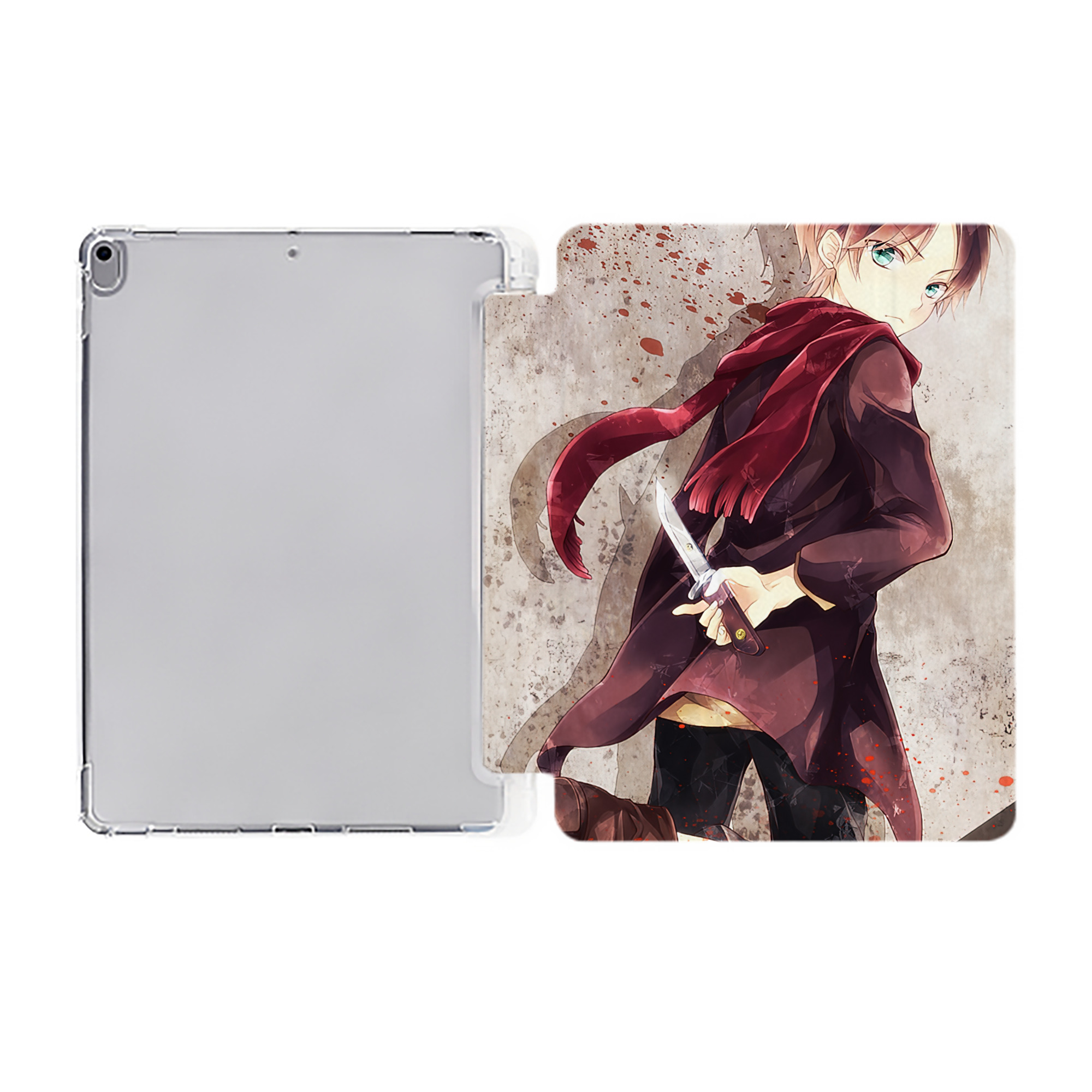 （画像用） 進撃の巨人 Attack on Titan IPad ケース ペン収納付き 三つ折りスタンド PUレザー×シリコン 対応機種9.5/10.5/10.9インチ